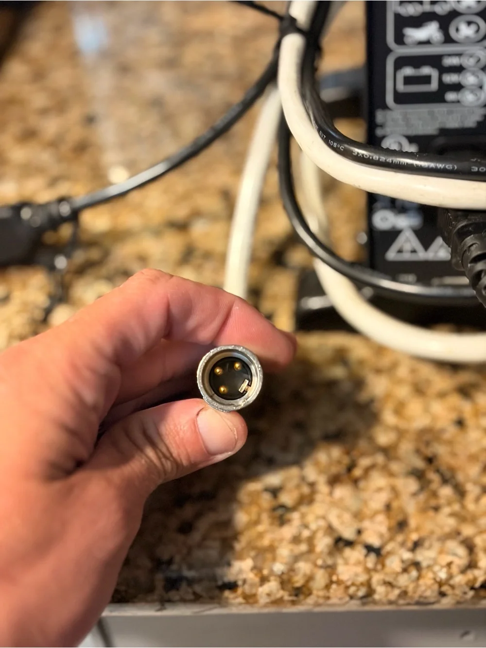 Black and Silver Laptop Power Adapter with Cable